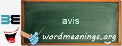 WordMeaning blackboard for avis